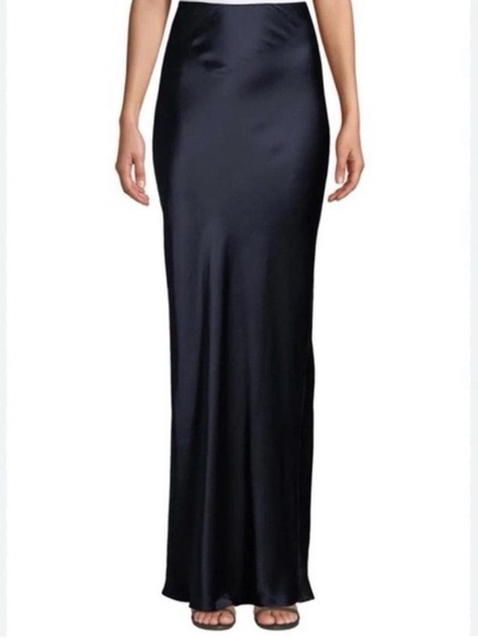 Sablyn Navy Maxi 100% Silk Skirt